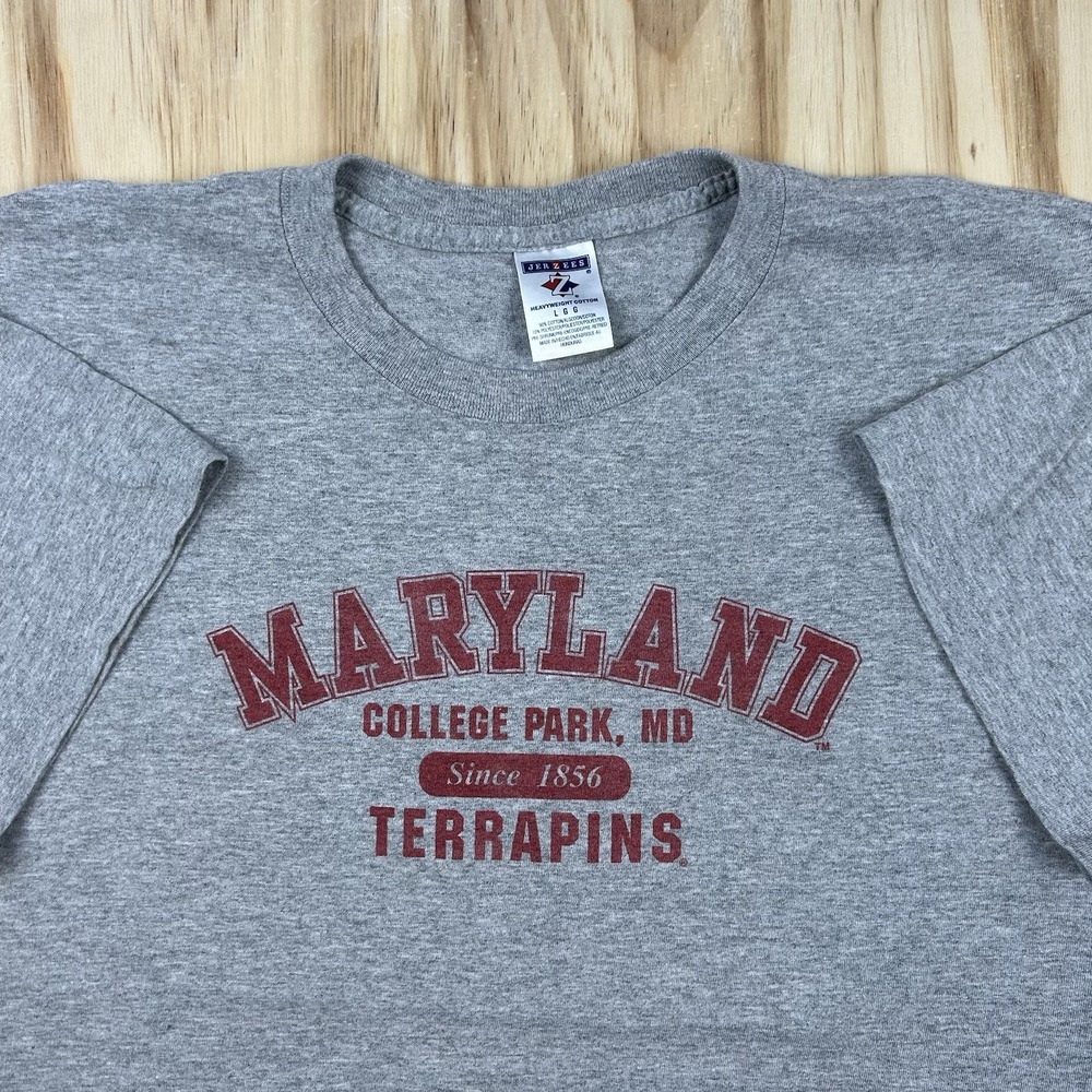 Maryland Terrapins Y2K Men's Large Gray T Shirt Short Sleeve College Tee